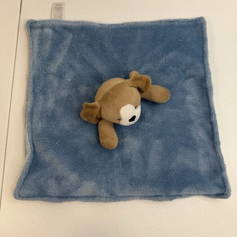 CARTER'S Brown Puppy Dog Blue Lovey Plush 2022 Baby Boy Security‎ Blanket
